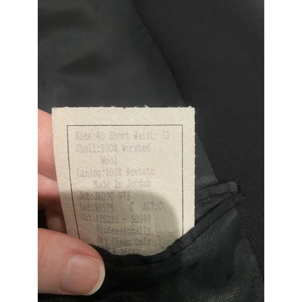 Kenneth Cole New York Black 100% Wool Blazer Sport Coat Men's 42R Office Travel